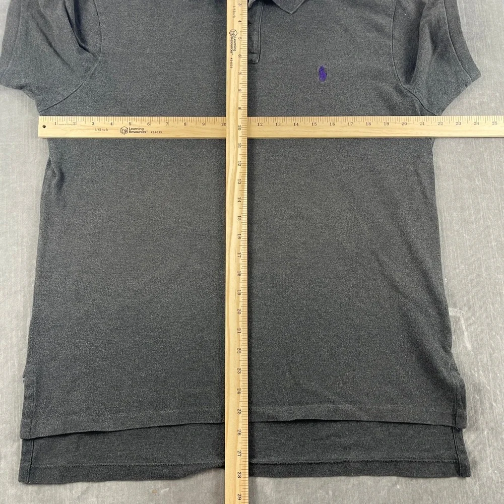 Polo Ralph Lauren Mens L Gray Polo Shirt Custom Fit Short Sleeve Pony Logo